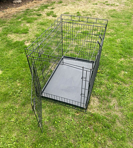Black folding metal indoor dog - metal,