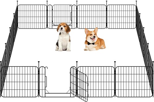 Portable black puppy playpen - portable,