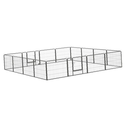 Panel steel puppy playpen - steel,